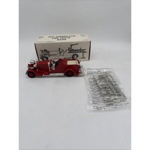 Ertl Die Cast 1937 Ahrens-Fox Fire Truck Bank Red NIB